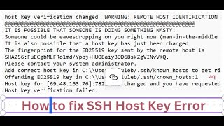 How to fix the SSH host key verification error quickly and easily [upl. by Indyc]