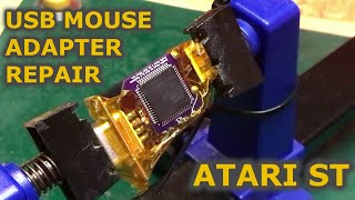 Smallymouse2 Atari ST USB mouse adapter repair with QFP soldering amp desoldering [upl. by Osmund]