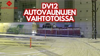 Dv12 järjestelee autovaunuja Tampereella  Vaihtotyövideo [upl. by Werdnaed406]