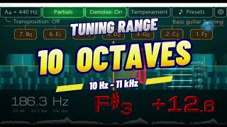 10octave chromatic strobe tuner for iOS Android  and Windows [upl. by Nylirek]