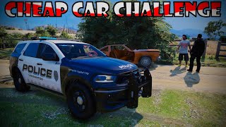 COPS DIDNT LIKE OUR CHEAP CAR CHALLENGE  GTA 5 RP [upl. by Arrim]