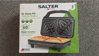 Salter XL Deep Fill 4 Slice Sandwich Toastie Maker  Black  Unboxing [upl. by Milly]