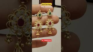 Latest design gold Earrings with price goldstudsearringswithweightprice [upl. by Annaor]