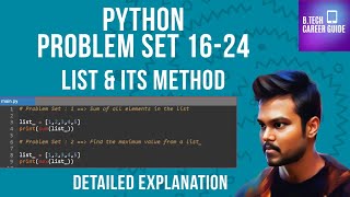 Python List  Programs Practice Set 1624  Lecture  6  Detailed Explanation python learn list [upl. by Hartnett963]