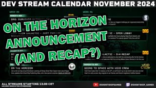 Dev Stream schedule November 2024  On the Horizon date Deep Rock Galactic [upl. by Scarrow]