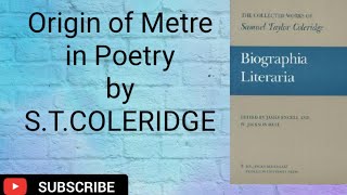 ORIGIN OF METRE by S T COLERIDGE [upl. by Latouche315]