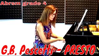 GB Pescetti  Presto from Sonata n6 in C minor Abrsm grade 4 202324 [upl. by Devlen685]