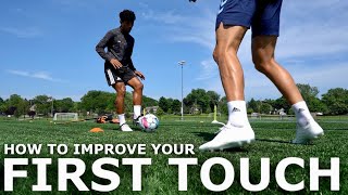 First Touch Training For Footballers  Improve Your First Touch [upl. by Hermon781]