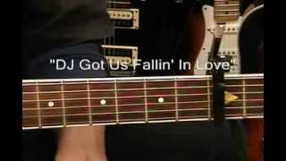 Usher DJ GOT US FALLIN IN LOVE Pitbull Guitar Lesson EASY Capo 3 EricBlackmonGuitar [upl. by Tybald]