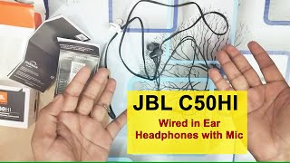 Review  JBL C50HI Wired in Ear Headphones with Mic One Button MultiFunction Remote [upl. by Svirad]