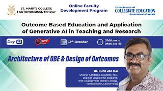 Day 02  OBE and Application of Generative AI in Teaching and Research  St Marys College [upl. by Airpal]