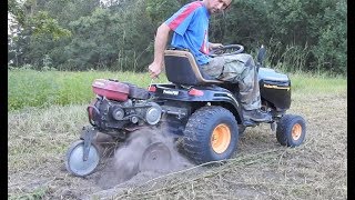 How to Attach a Tiller to a Riding Mower [upl. by Nwhas]