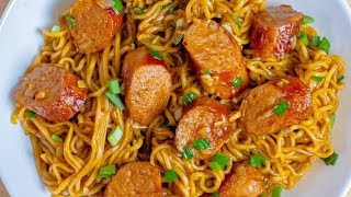 KENYAN INDOMIE INSTANT NOODLE RECIPE WITH SAUSAGES  HOMEMADE 🔥 [upl. by Lawton]