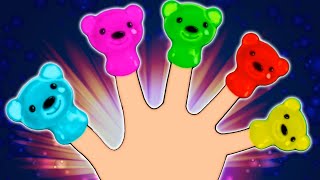 Colorful Gummy Bear Finger Family  Songs for Children by HooplaKidzBabysitter [upl. by Airom]