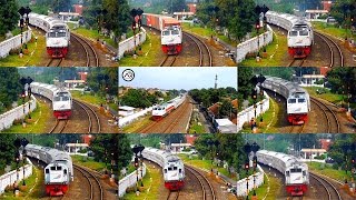 Lokomotif Diesel Elektrik Berburu Kereta Api dari Arah Utara Stasiun Cirebon [upl. by Halbeib]