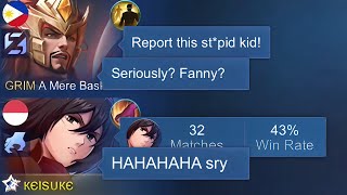 I PRETEND NUB FANNY AND MET THIS TRASHTALKER KID IN SOLO RANK  he cry😂 [upl. by Nyrmak]