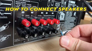 Yamaha AV Receiver How to Connect Speakers [upl. by Ahsok684]