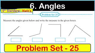 problem set 25 std 5 maths chapter 6 Angles  problem set 25 class 5 math  Maharashtra State Board [upl. by Arada]