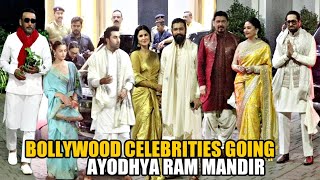 Celebrities Depart For Ayodhya Ram Mandir Pran Pratishtha Ceremony  AliaRanbir VickyKatrina [upl. by Tella694]