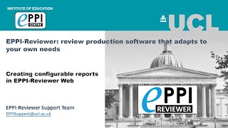 Creating a configurable report in EPPIReviewer Web [upl. by Ailahtan580]