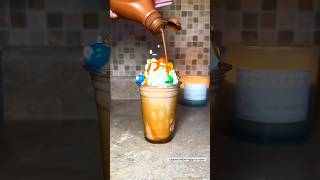 Caramel MampM Frappe at home asmr drink asmrvideo coffee icedcoffee starbuckscoffee [upl. by Gervais]