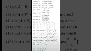 All trigonometry formulas for class11th and 12th studentjee trikonmiti ka sutra trendingshorts [upl. by Yddur]