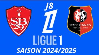 Stade Brestois vs Stade Rennais 8ème journée de ligue 1 McDonalds 20242025 [upl. by Neelyaj]