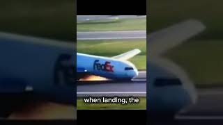 FedEx 767 front landing gear failure aviation [upl. by Neenaej]