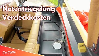 Mercedes SL R107 Einbau NotentriegelungNotöffnung Verdeckkasten [upl. by Dorwin]