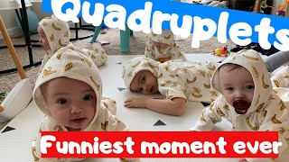 Quadruplets Funniest moment ever hilarious babies [upl. by Shuman]