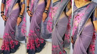 Net Saree Wear perfectly Festive Saree Wearing new look Beautiful Net Saree DrapingSaree wearing [upl. by Aleka692]