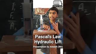 Hydraulic Lift  Pascals Law  Physics  9th  11th  Demonstration  shorts [upl. by Harmonie]