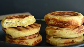 COLOMBIAN AREPAS BOYACENSES  How To Make Colombian Flour and Cheese Arepas  SyS [upl. by Jerz]