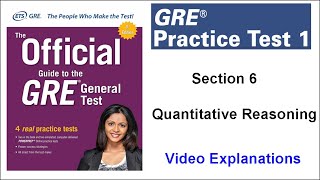 Question 01 Section 6 Quantitative Reasoning GRE Practice Test 1 [upl. by Ainnet]