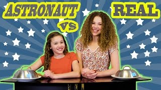 Astronaut vs Real Food Challenge Haschak Sisters [upl. by Lindon]