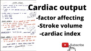 Cardiac output  factor affecting cardiac output stroke volume  cardiac index [upl. by Ecnar991]