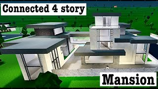 Split 4 story mansion BLOXBURG SPEEDBUILD Roblox roblox bloxburgbuilds bloxburg bloxburghouse [upl. by Esiuqram]