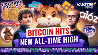 Bitcoin soars to 89000 FTX vs Binance legal battle meme coins surge ⚡️ Hamster News [upl. by Nosam]