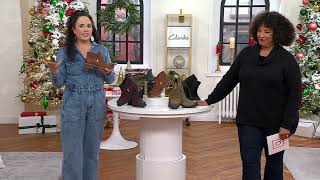 Clarks Collection Leather Ankle Boots  Hearth Clara on QVC [upl. by Radec]