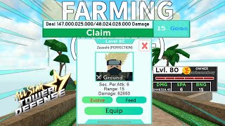 Claiming 99 Billion Damage in Gems  Level 80 Kakashi in Orb Farming  Roblox All Star Tower Defense [upl. by Darra]