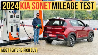 2024 Kia Sonet Facelift Mileage Test  Most Detailed Review [upl. by Janine298]