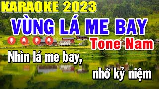 Vùng Lá Me Bay Karaoke Tone Nam Nhạc Sống 2023  Trọng Hiếu [upl. by Annawal]