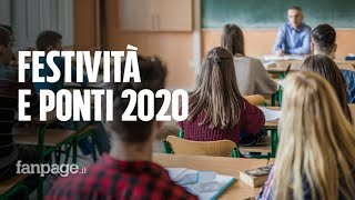 Calendario scolastico 20202021 tutti i ponti e le festività [upl. by Broeker]