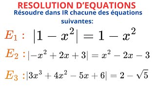 EQUATIONS AVEC VALEUR ABSOLUE [upl. by Attey]