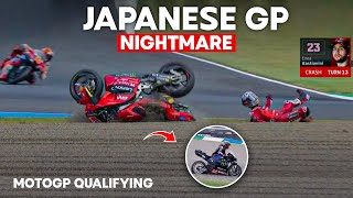 Enea Bastianini Crash JapaneseGP  Fabio Quartararo Problem motogpqualifying [upl. by Neelat147]