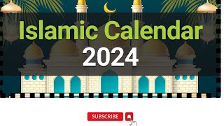 Islamic Calendar 2024 1445 1446H  Hijri Calendar 2024 14451446 2024  2024 Islamic Calendar [upl. by Eillam82]