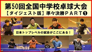 【卓球プレイバック】 卓球全中2019 男子シングルス準々決勝ダイジェストPART１ [upl. by Sophia]