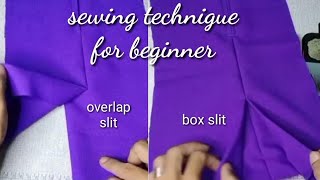 Skirt  how to sew overlap slit amp box slit for beginner  pano gawin ang slit [upl. by Pyotr]