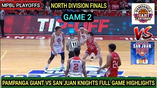 MPBL HIGHLIGHTS  PAMPANGA VS SAN JUAN  GAME 2 NORTH DIVISION FINALS BEST OF THREE mpbl [upl. by Eimas968]