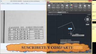 Como dibujar plano en Auto Cad con rumbos topográficos [upl. by Atile]